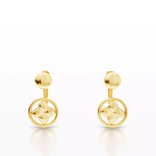Four-Leaf Clover Circle-Shaped Earring