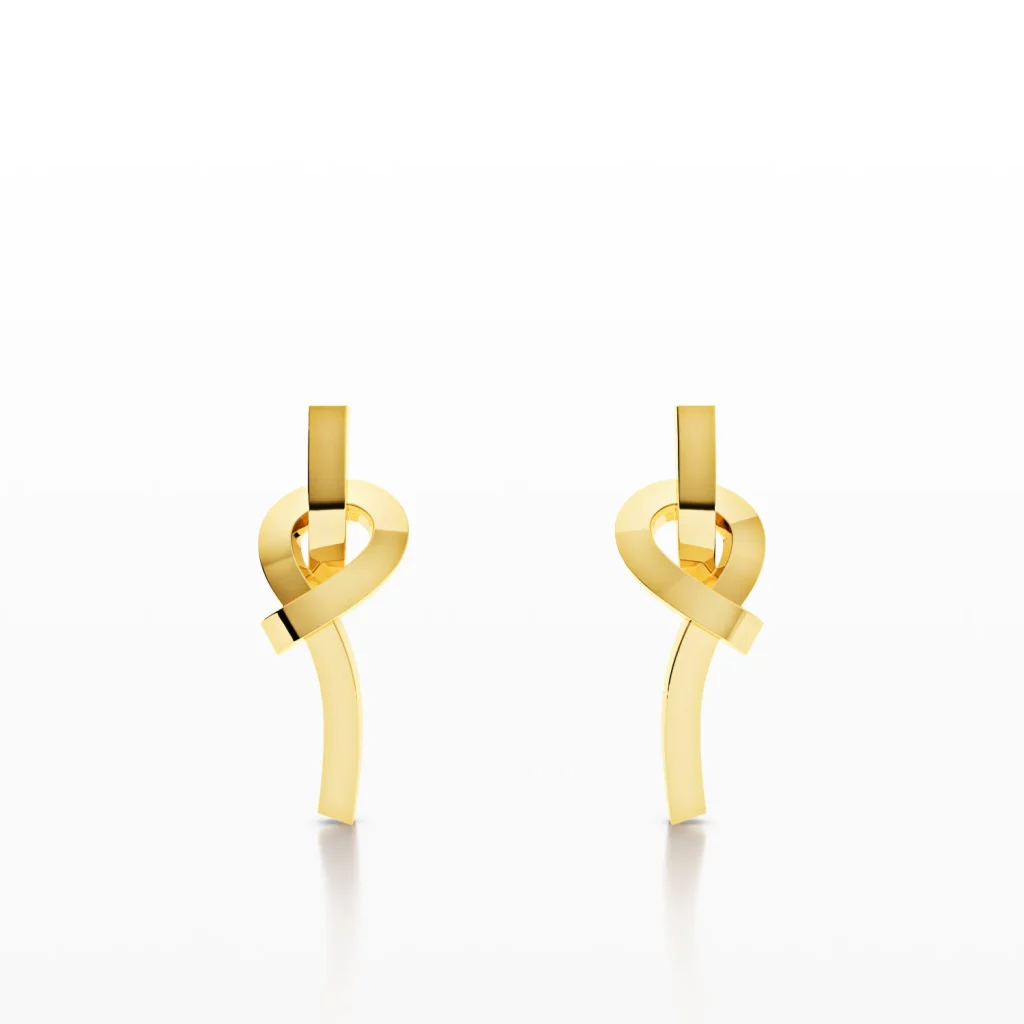 Stretched Square Knot Design Earring