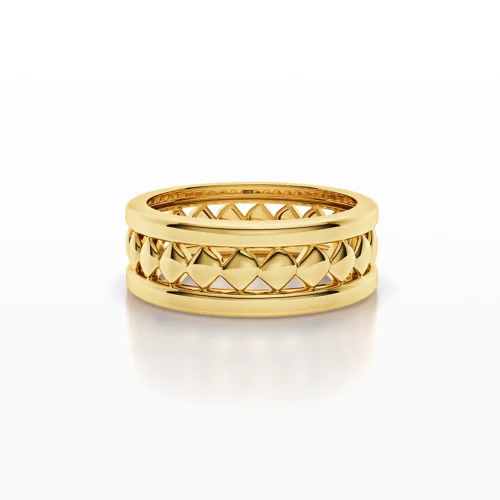 Three-Rowed, two-lined Ring