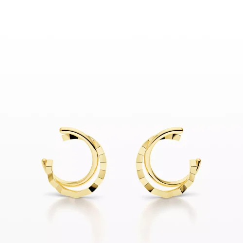 Double-Ring Grooved Dome Earring