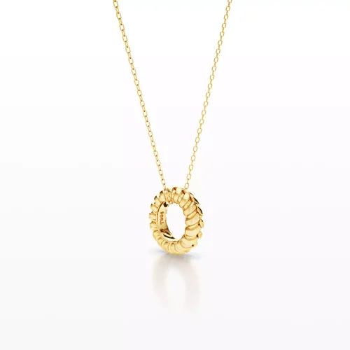 Double-Line Grooved Ring Pendant
