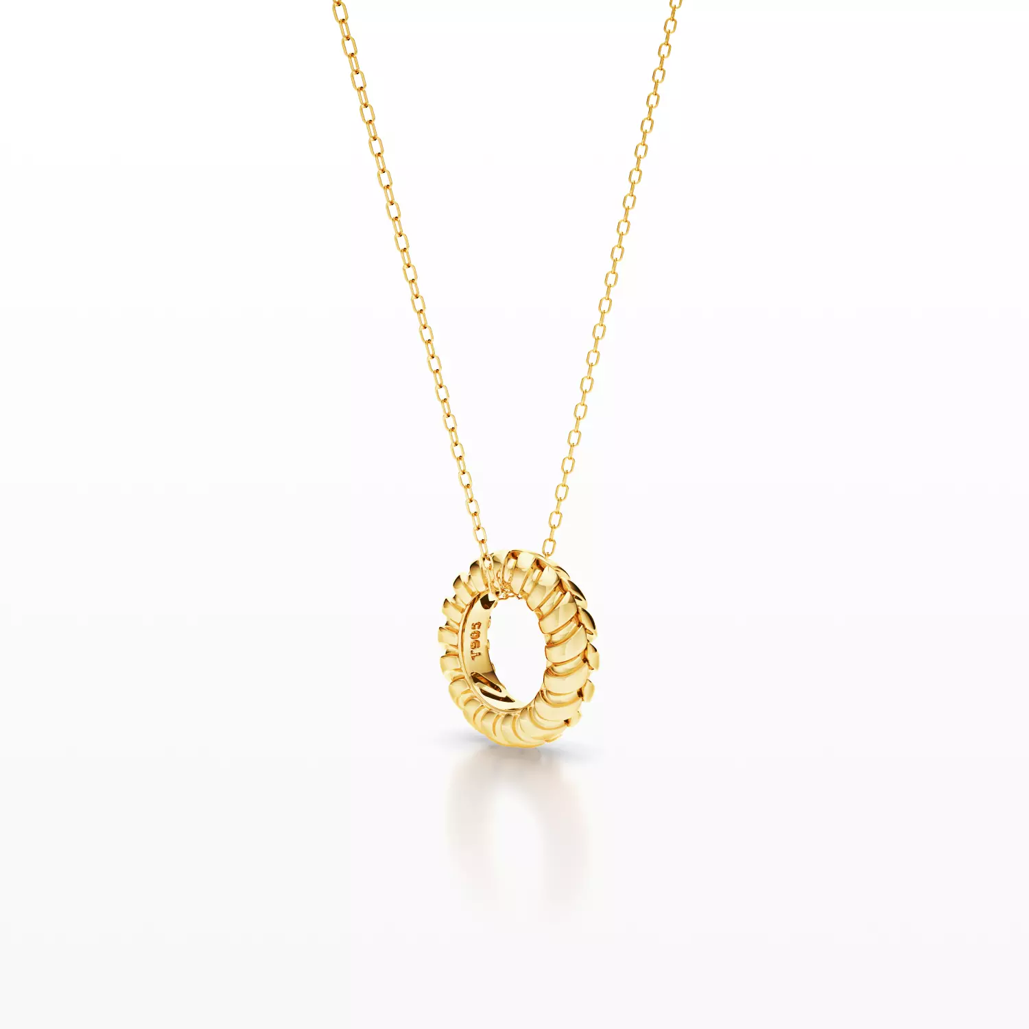 Double-Line Grooved Ring Pendant