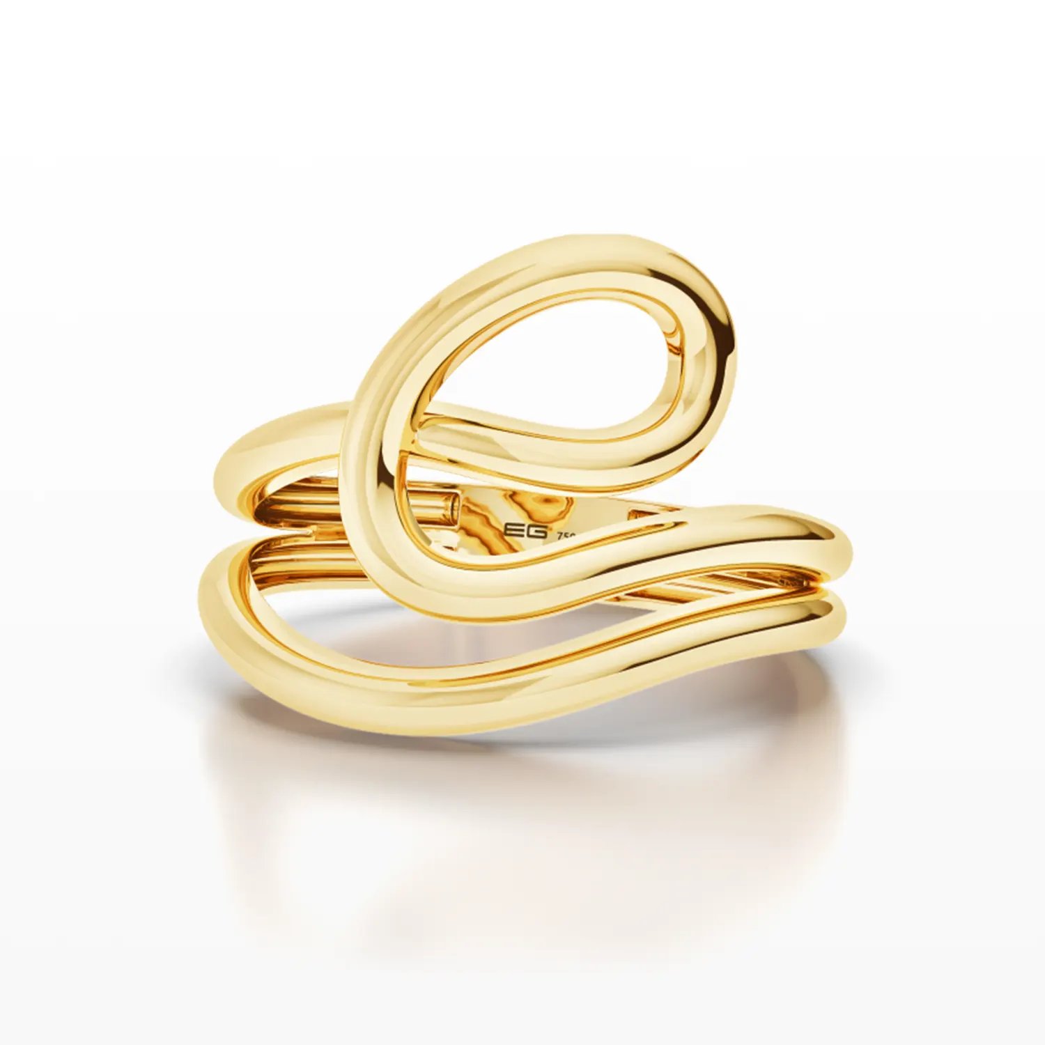 Twisted Wave Dome Ring