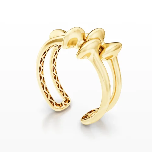 Double-Line, Spinal-Column Design Ring