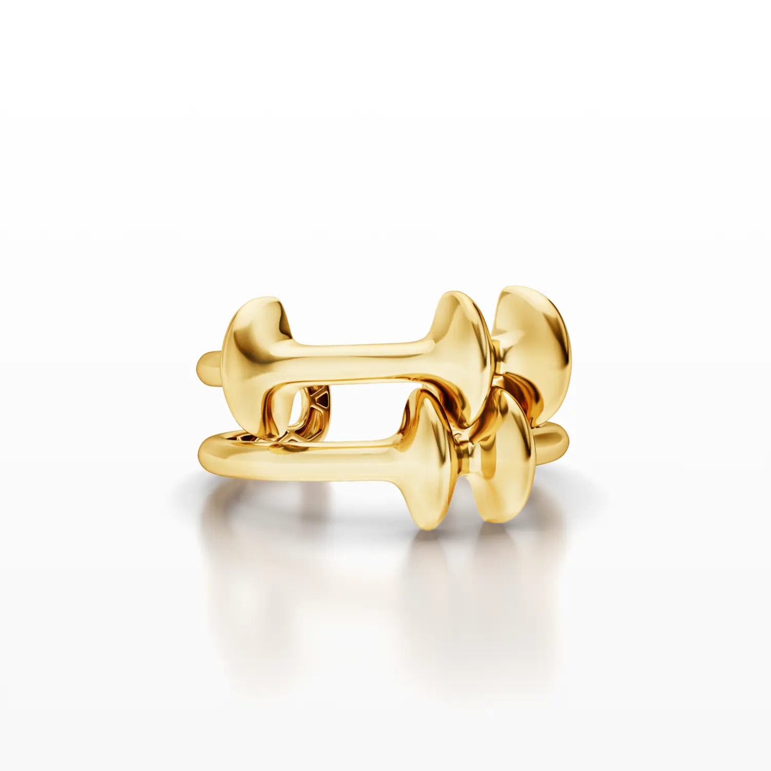 Double-Line, Spinal-Column Design Ring