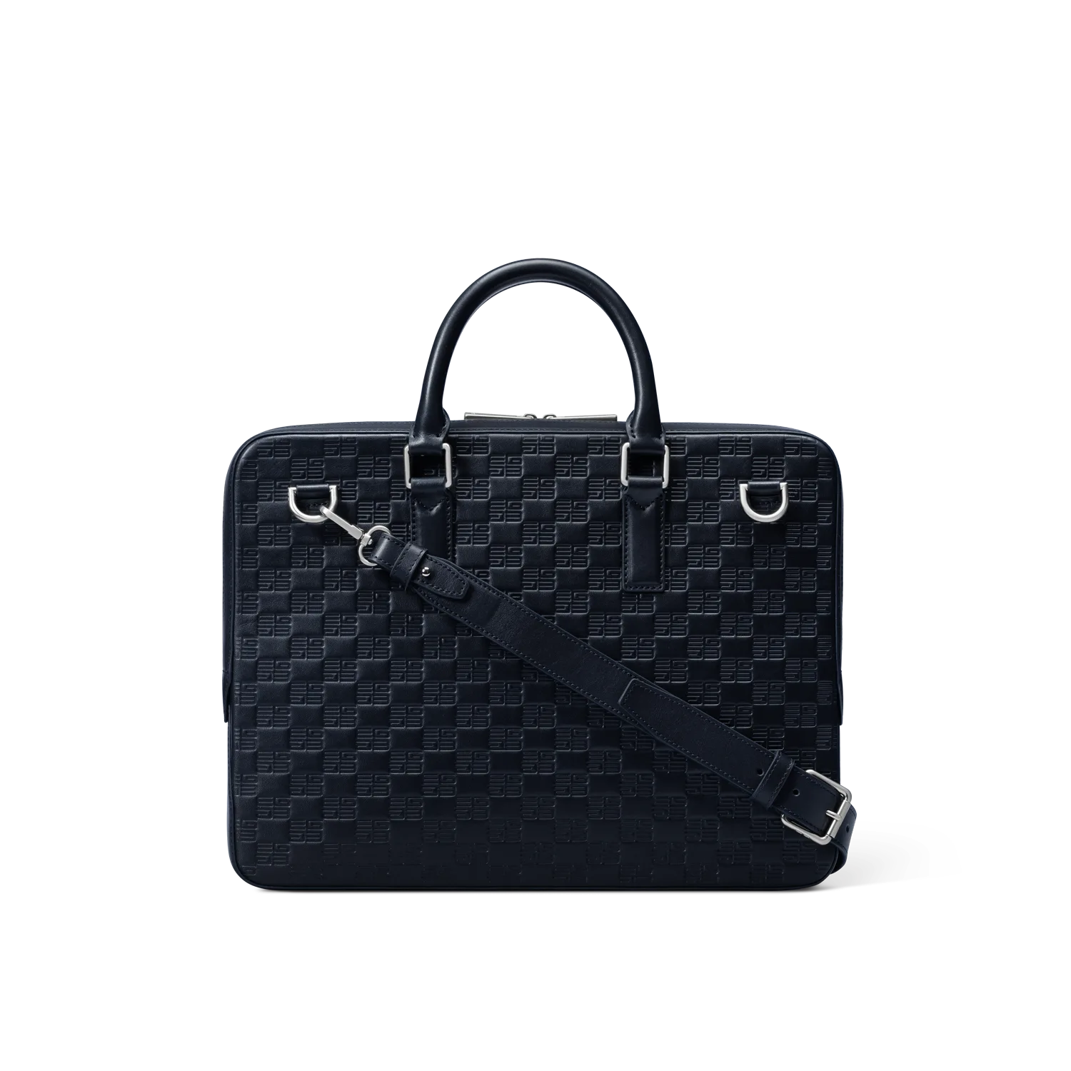 Slimline Diplomat Men Briefcase P Dark Navy EG Silver NS-2 slimline-diplomat-embossed